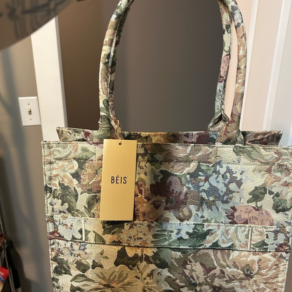 BEIS Elegant Floral Tapestry Tote